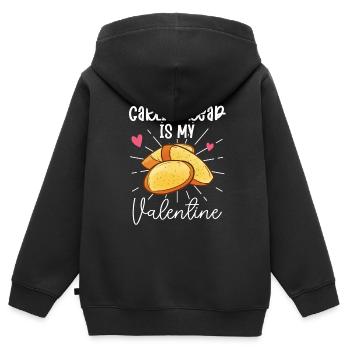 Ail Ail Pain Pain Cadeau alimentaire - Sweat Premium à capuche zippé enfant bio - noir - Dos - AI Model Kid Male (0cm)