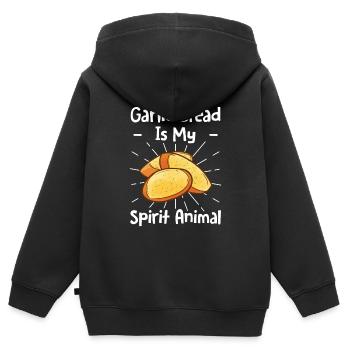 Garlic Garlic Bread Food Gift - Kids Premium Organic Zip-up Hoodie - black - Back - AI Model Kid Male (0cm)