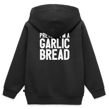 Ail Ail Pain Pain Cadeau alimentaire - Sweat Premium à capuche zippé enfant bio - noir - Dos - AI Model Kid Male (0cm)