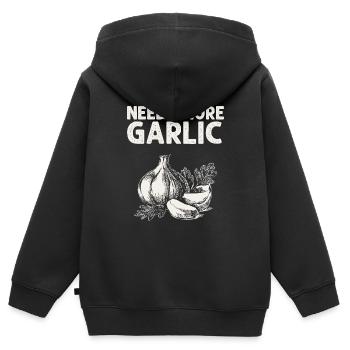 Garlic Garlic Bread Food Gift - Kids Premium Organic Zip-up Hoodie - black - Back - AI Model Kid Male (0cm)
