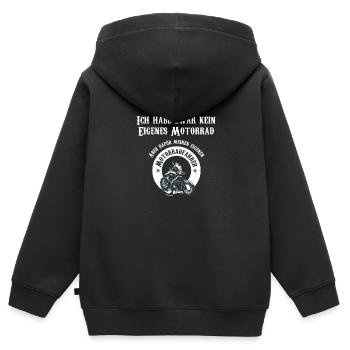 Ich Habe Zwar Nicht Mein Eigenes Motorrad | - Kinder Premium Organic Zip Hoodie - Schwarz - Hinten - AI Model Kid Male (0cm)