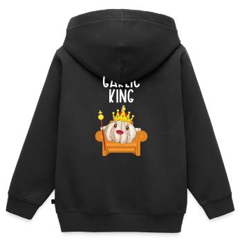 Garlic Garlic Bread Food Gift - Kids Premium Organic Zip-up Hoodie - black - Back - AI Model Kid Male (0cm)