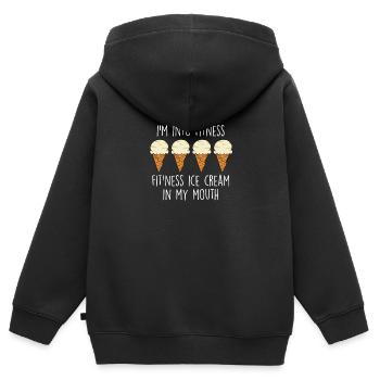 Eis Gelato Sommer Lustiges Eis - Kinder Premium Organic Zip Hoodie - Schwarz - Hinten - AI Model Kid Male (0cm)