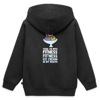Eis Gelato Sommer Lustiges Eis - Kinder Premium Organic Zip Hoodie - Schwarz - Hinten - AI Model Kid Male (0cm)