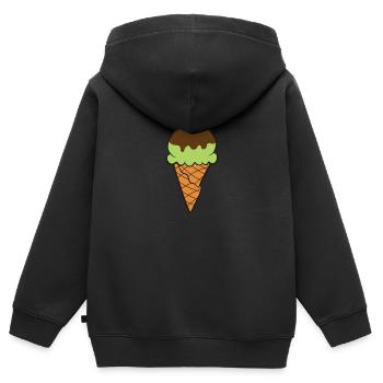 Eis Gelato Sommer Lustiges Eis - Kinder Premium Organic Zip Hoodie - Schwarz - Hinten - AI Model Kid Male (0cm)