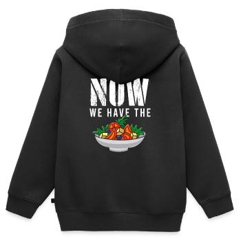 Maintenant, nous avons la salade Salade de légumes frais - Sweat Premium à capuche zippé enfant bio - noir - Dos - AI Model Kid Male (0cm)