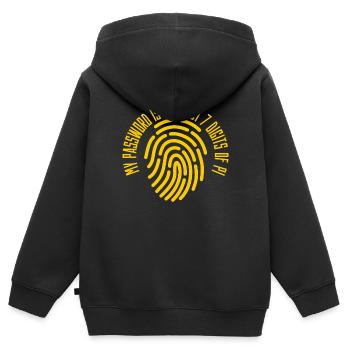 Mein Passwort ist die letzten 7 Ziffern von Pi - Kinder Premium Organic Zip Hoodie - Schwarz - Hinten - AI Model Kid Male (0cm)