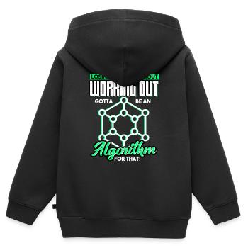 Losing Weight Without Working Out Gotta Algorithm - Kids Premium Organic Zip-up Hoodie - black - Back - AI Model Kid Male (0cm)