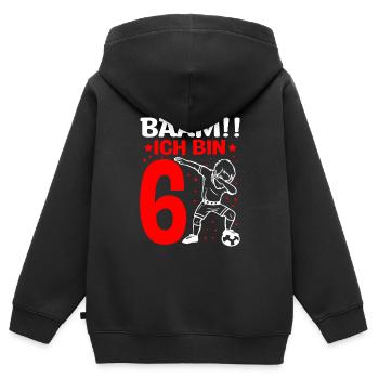 Junge Fußball Dab-Motiv Tanzen Geschenkidee Geburt - Kinder Premium Organic Zip Hoodie - Schwarz - Hinten - AI Model Kid Male (0cm)