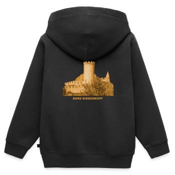 Château de Biedenkopf Château de Hesse un monument - Sweat Premium à capuche zippé enfant bio - noir - Dos - AI Model Kid Male (0cm)
