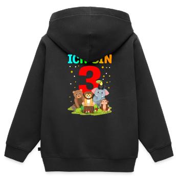 Kind Geburtstagsgeschenk Tiere Farm Zoo Geschnenki - Kinder Premium Organic Zip Hoodie - Schwarz - Hinten - AI Model Kid Male (0cm)