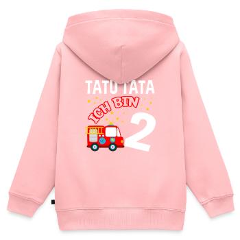 Feuerwehr Kind Feuerwehrauto Blaulicht Geschenkide - Kinder Premium Organic Zip Hoodie - Rosa - Hinten - AI Model Kid Female (0cm)