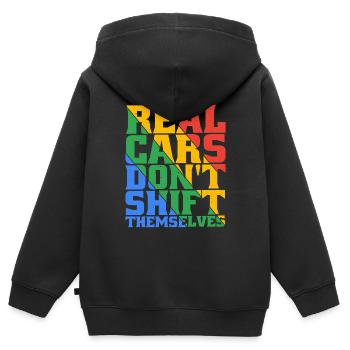 Real Cars Don't Shift Themselves 5 - Kinder Premium Organic Zip Hoodie - Schwarz - Hinten - AI Model Kid Male (0cm)