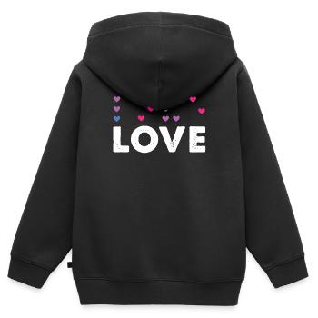 Heart Love Braille Alphabet Braille Sprache - Kinder Premium Organic Zip Hoodie - Schwarz - Hinten - AI Model Kid Male (0cm)