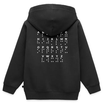 Braille Love Braille Sprache Braille-Alphabet - Kinder Premium Organic Zip Hoodie - Schwarz - Hinten - AI Model Kid Male (0cm)