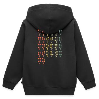 Vintage Brief Braille Sprache Braille Alphabet - Kinder Premium Organic Zip Hoodie - Schwarz - Hinten - AI Model Kid Male (0cm)