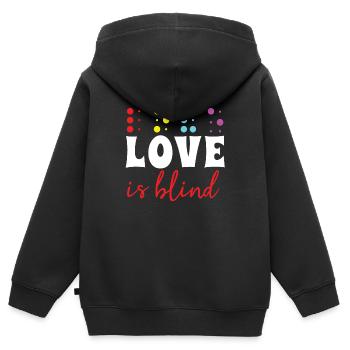 Retro Braille Alphabet Sprache Braille Liebe - Kinder Premium Organic Zip Hoodie - Schwarz - Hinten - AI Model Kid Male (0cm)
