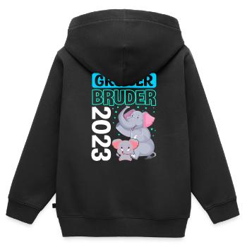 Familie Verkündung Schwangerschaft Überraschung Br - Kinder Premium Organic Zip Hoodie - Schwarz - Hinten - AI Model Kid Male (0cm)