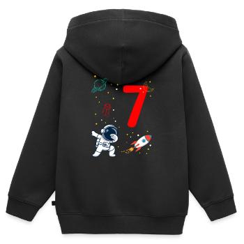 Astronaut Weltall Dabbing Motiv Planet Raktete 7. - Kinder Premium Organic Zip Hoodie - Schwarz - Hinten - AI Model Kid Male (0cm)