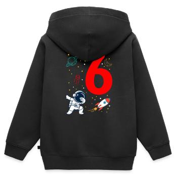 Astronaut Weltall Dabbing Motiv Planet Raktete 6. - Kinder Premium Organic Zip Hoodie - Schwarz - Hinten - AI Model Kid Male (0cm)