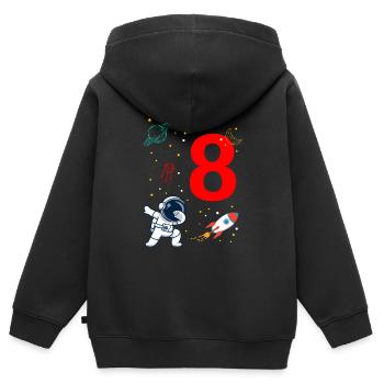 Astronaut Weltall Dabbing Motiv Planet Raktete 8. - Kinder Premium Organic Zip Hoodie - Schwarz - Hinten - AI Model Kid Male (0cm)