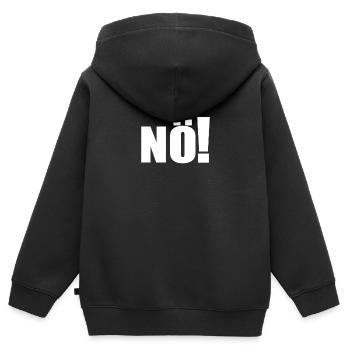 Deutsch Slang Dialektwort Für Nein |NEn Nö Fun - Kinder Premium Organic Zip Hoodie - Schwarz - Hinten - AI Model Kid Male (0cm)