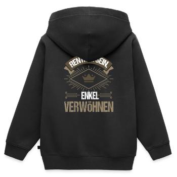 Witziges Renten Rentner Spruch Motiv - Kinder Premium Organic Zip Hoodie - Schwarz - Hinten - AI Model Kid Male (0cm)