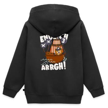 Piratenlöwe Endlich 3 Jahre alt Geburtstag - Kinder Premium Organic Zip Hoodie - Schwarz - Hinten - AI Model Kid Male (0cm)