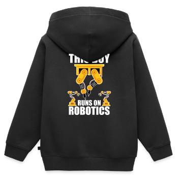 Robotique Ai Robot - Sweat Premium à capuche zippé enfant bio - noir - Dos - AI Model Kid Male (0cm)
