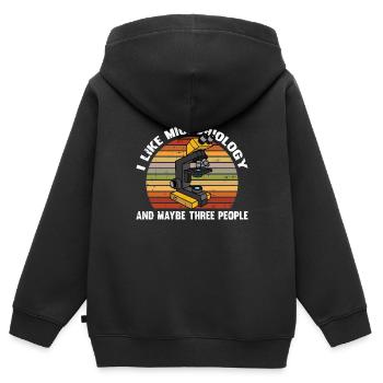 Biologiste biologiste Lustig - Sweat Premium à capuche zippé enfant bio - noir - Dos - AI Model Kid Male (0cm)