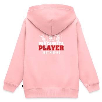 Lustiger Canasta-Profi-Spieler, der nur für einen - Kinder Premium Organic Zip Hoodie - Rosa - Hinten - AI Model Kid Female (0cm)