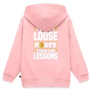 I Paid For Lessons Cryptocurrency Trading BTC - Kinder Premium Organic Zip Hoodie - Rosa - Hinten - AI Model Kid Female (0cm)