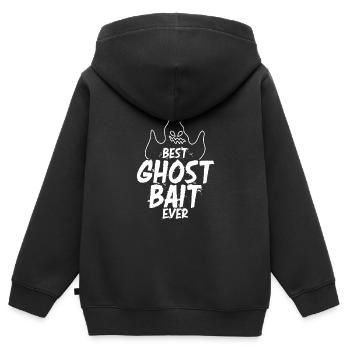 Drôle d’appât fantôme pour un paranormal - Sweat Premium à capuche zippé enfant bio - noir - Dos - AI Model Kid Male (0cm)