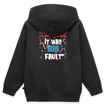 Christmas Quotes Lover Santa List Siblings Gift - Kinder Premium Organic Zip Hoodie - Schwarz - Hinten - AI Model Kid Male (0cm)