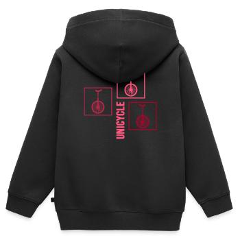 Unicycle unicycle artist unicycle magenta - Kids Premium Organic Zip-up Hoodie - black - Back - AI Model Kid Male (0cm)