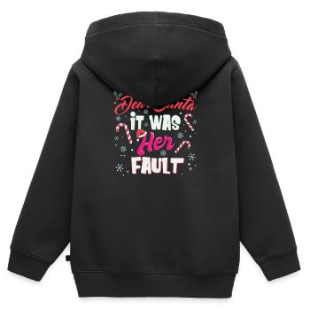 Christmas Quotes Lover Santa List Siblings Gift - Kinder Premium Organic Zip Hoodie - Schwarz - Hinten - AI Model Kid Male (0cm)