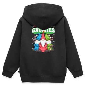 Christmas Gnomes Santa Squad Funny Xmas Gift - Kinder Premium Organic Zip Hoodie - Schwarz - Hinten - AI Model Kid Male (0cm)