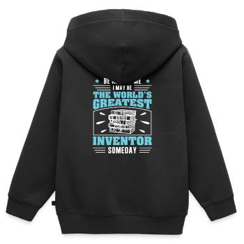 Sois gentil avec moi, je pourrais être un drôle - Sweat Premium à capuche zippé enfant bio - noir - Dos - AI Model Kid Male (0cm)