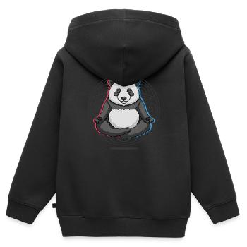 Yoga Panda Yoga - Kinder Premium Organic Zip Hoodie - Schwarz - Hinten - AI Model Kid Male (0cm)
