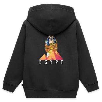 Ägypten Horus Pharao - Kinder Premium Organic Zip Hoodie - Schwarz - Hinten - AI Model Kid Male (0cm)