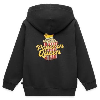 Popcorn Queen - Sweat Premium à capuche zippé enfant bio - noir - Dos - AI Model Kid Male (0cm)
