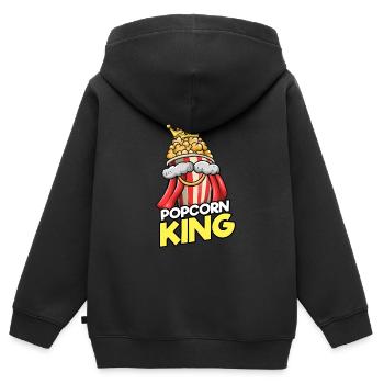 Popcorn King - Sweat Premium à capuche zippé enfant bio - noir - Dos - AI Model Kid Male (0cm)