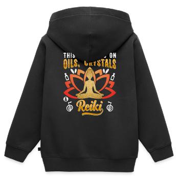 Reiki Praktizierende & Reiki Master - Kinder Premium Organic Zip Hoodie - Schwarz - Hinten - AI Model Kid Male (0cm)