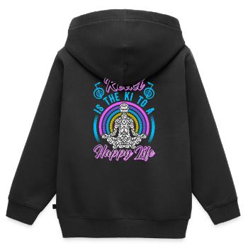 Reiki Praktizierende & Reiki Master - Kinder Premium Organic Zip Hoodie - Schwarz - Hinten - AI Model Kid Male (0cm)