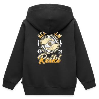 Reiki Praktizierende & Reiki Master - Kinder Premium Organic Zip Hoodie - Schwarz - Hinten - AI Model Kid Male (0cm)