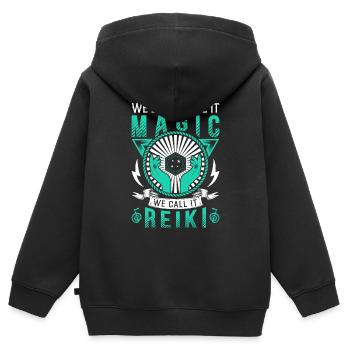 Reiki Praktizierende & Reiki Master - Kinder Premium Organic Zip Hoodie - Schwarz - Hinten - AI Model Kid Male (0cm)
