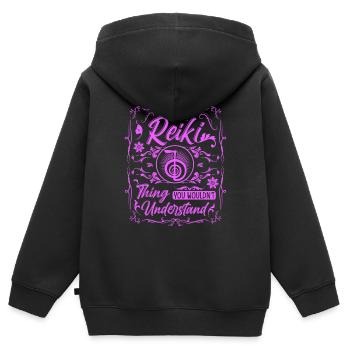 Reiki Praktizierende & Reiki Master - Kinder Premium Organic Zip Hoodie - Schwarz - Hinten - AI Model Kid Male (0cm)