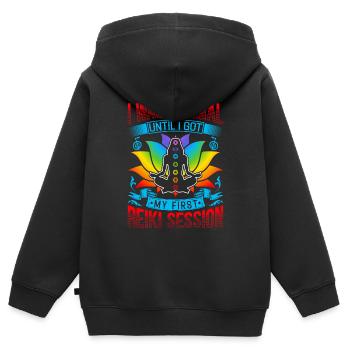 Reiki Praktizierende & Reiki Master - Kinder Premium Organic Zip Hoodie - Schwarz - Hinten - AI Model Kid Male (0cm)
