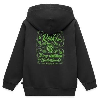 Reiki Praktizierende & Reiki Master - Kinder Premium Organic Zip Hoodie - Schwarz - Hinten - AI Model Kid Male (0cm)