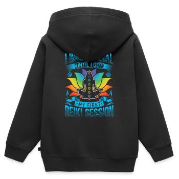 Reiki Praktizierende & Reiki Master - Kinder Premium Organic Zip Hoodie - Schwarz - Hinten - AI Model Kid Male (0cm)